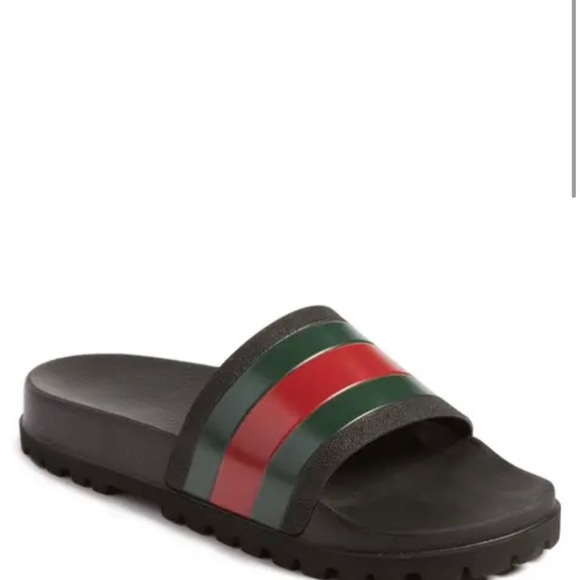 Gucci | Shoes | Gucci Mens Web Rubber Slide Sandal Size 9 | Poshmark